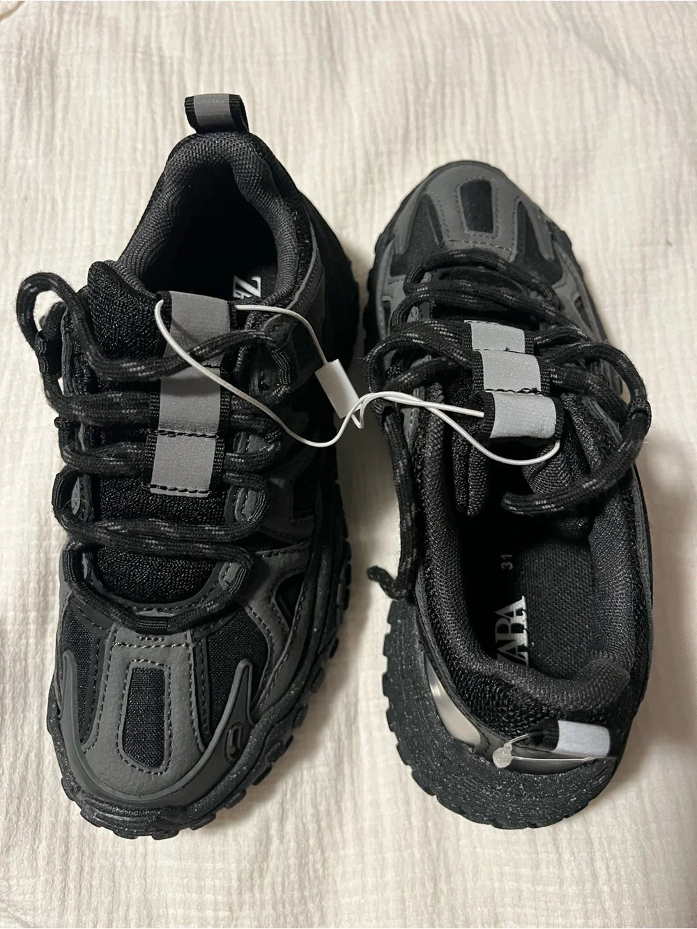 Zara Black and Gray Chunky Trail Sneakers